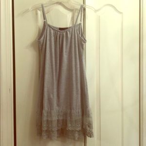 Long gray lace cami